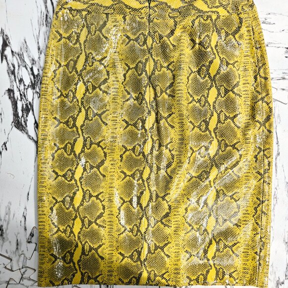 3 For 35 🙌🌼 Vintage Carlisle Y2K Suede Yellow Snakeskin Midi Skirt – Pockets - Picture 7 of 8